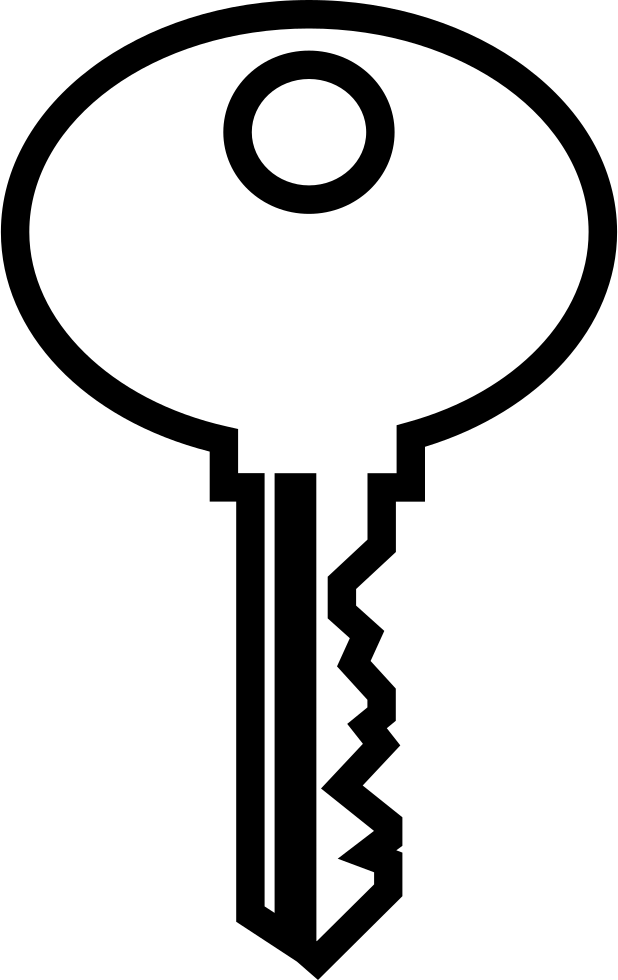 Oval Key Outline - Keys Outline (618x980), Png Download