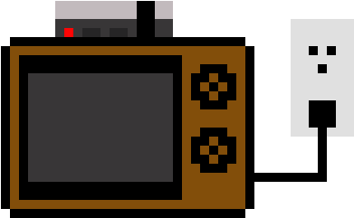 Old Tv W/nes Pluggued In The Wall Of The Nothing - Television (600x490), Png Download