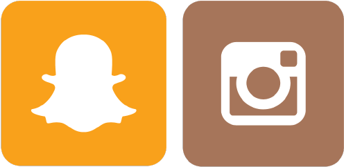 Instagram Clipart Snapchat - Instagram E Snapchat Png (536x252), Png Download