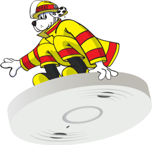 Global Smoke Alarm Market Research Report - Sparky The Fire Dog Cartoon Transparent (620x586), Png Download