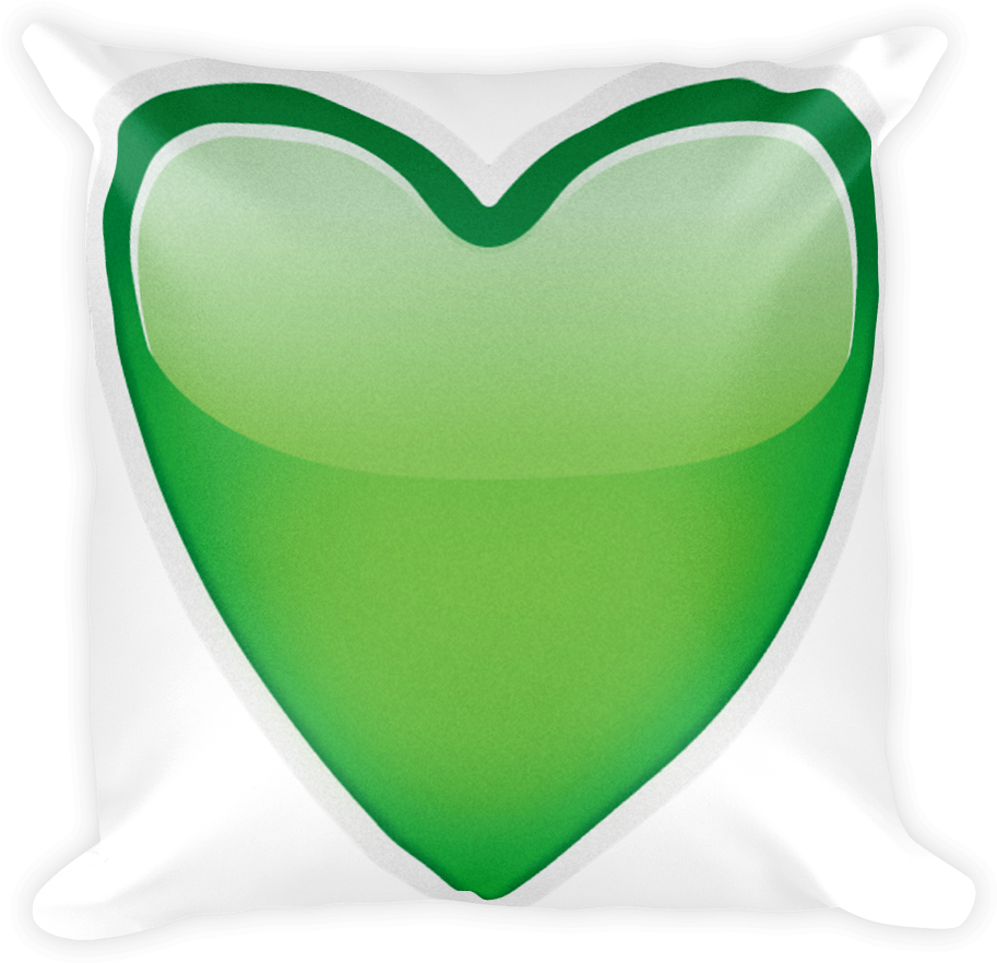 Emoji Pillow Green Heart Just Emoji Png Transparent (1000x1000), Png Download