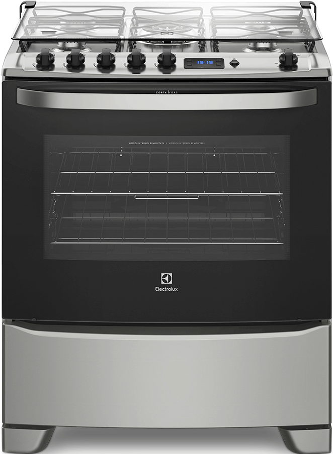 Fogão De Piso 5 Bocas Com Porta Full Glass E Timer (1000x1000), Png Download