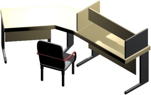 Reception Desk 3ds Max Model (645x645), Png Download