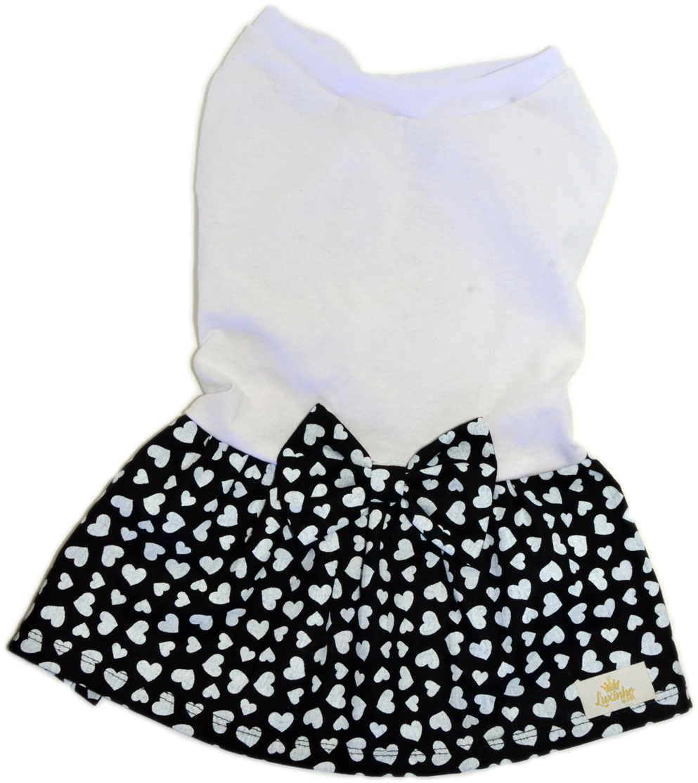 Vestido De Malha Branca Saia Coração (1091x1200), Png Download
