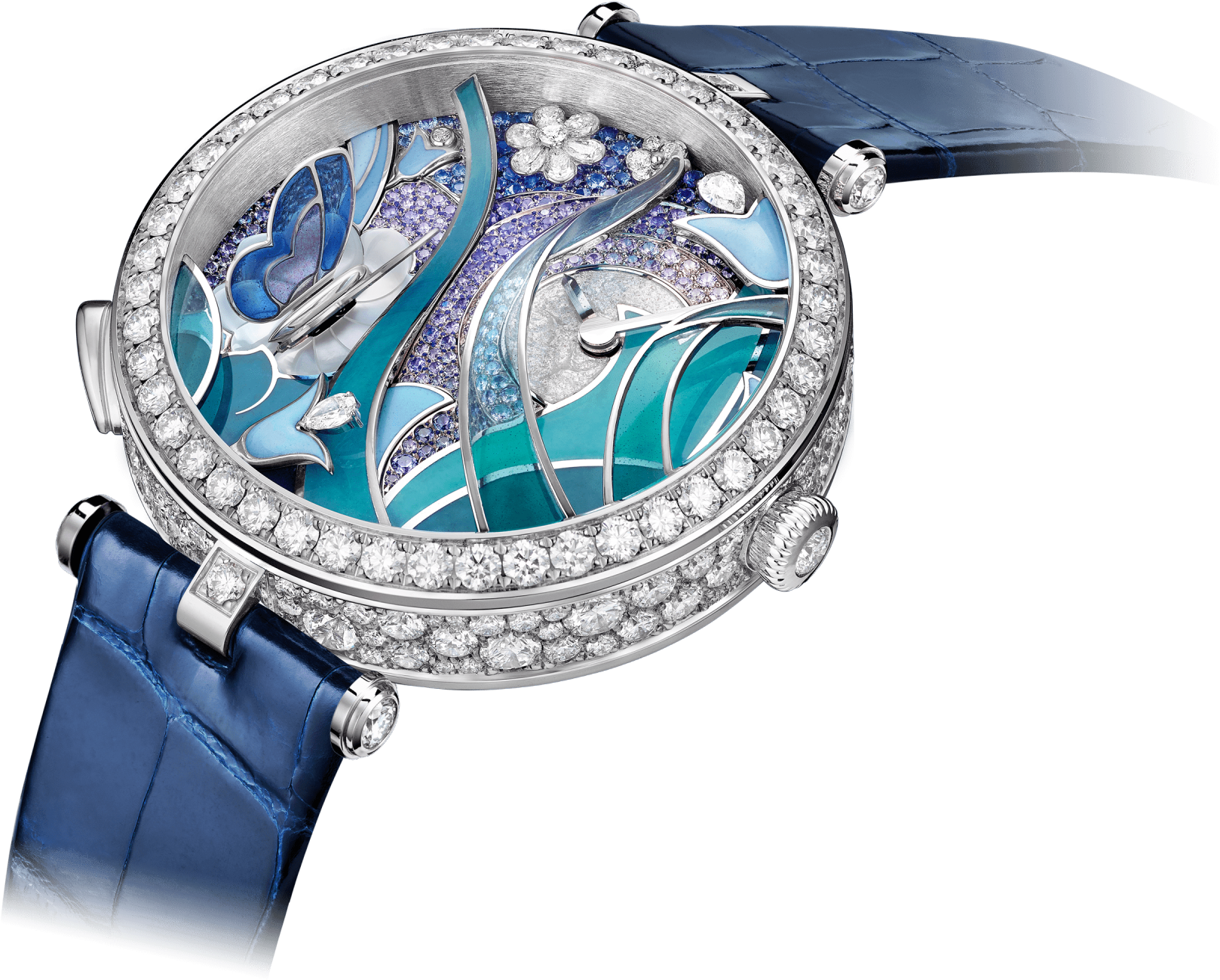Lady Arpels Papillon Automate Watch,shiny Alligator, (2000x2000), Png Download