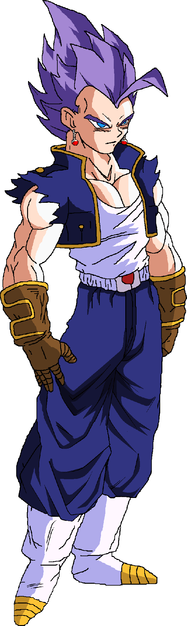 This Is Vegetrunks Potara Fusion Of Vegetacell & Futuretrunks (600x2000), Png Download