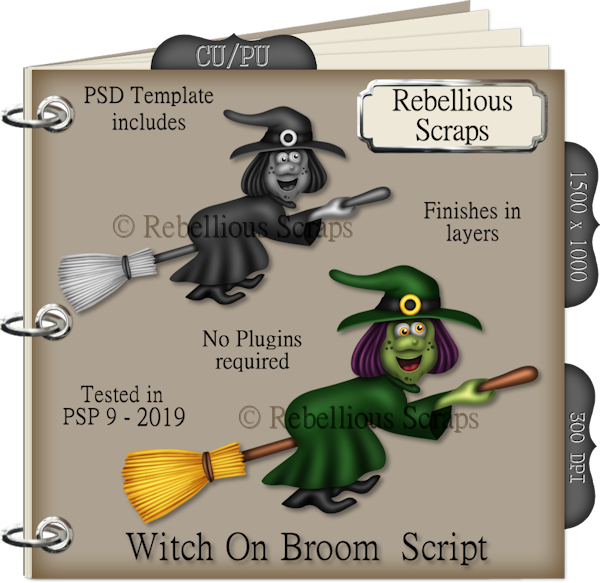 Witch On Broom (600x583), Png Download
