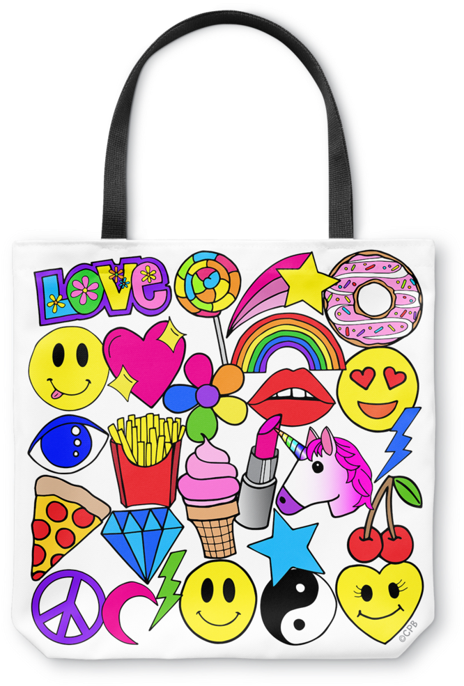 Emoji Love Tote Bag (742x1024), Png Download