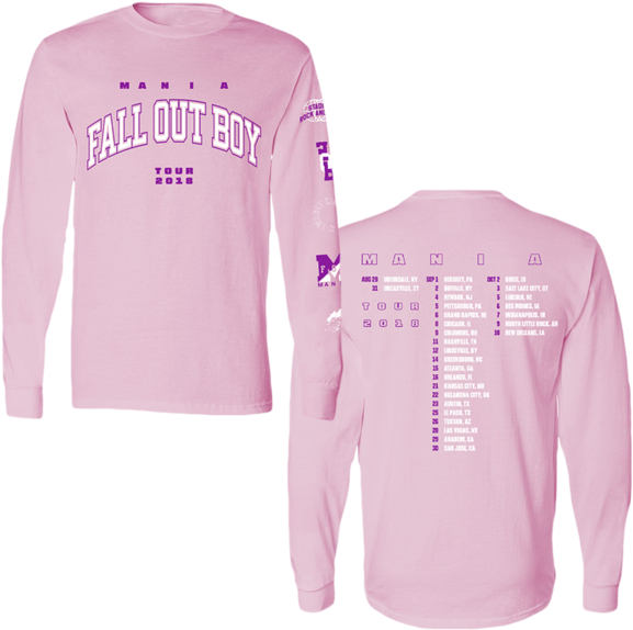 2018 Tour Pink Long Sleeve Tee (600x600), Png Download