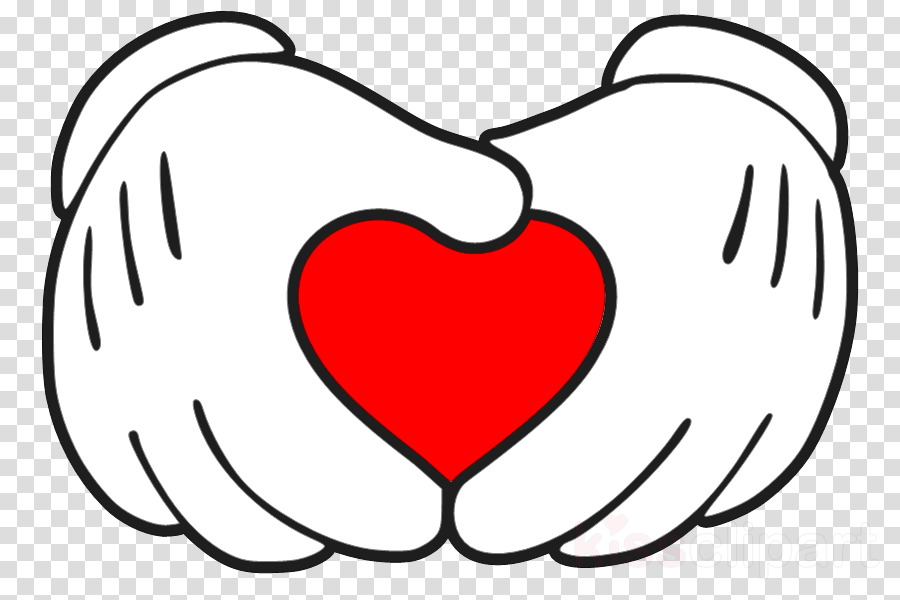 Hands Mickey Mouse Heart Png Clipart Mickey Mouse Minnie (900x600), Png Download