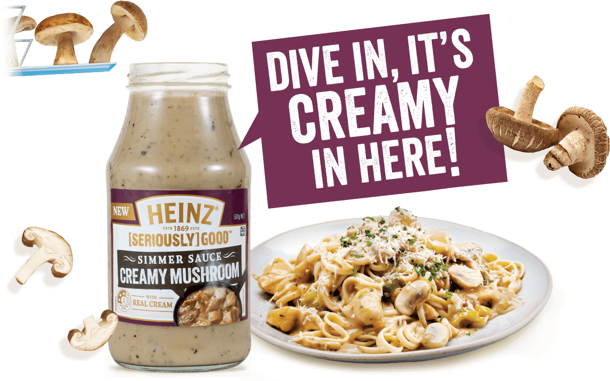Heinz Seriously Good Creamy Mushroom Simmer Sauce (1318x744), Png Download