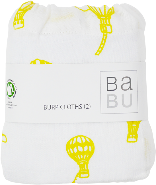 Burp Cloth Balloon Yellow (644x878), Png Download