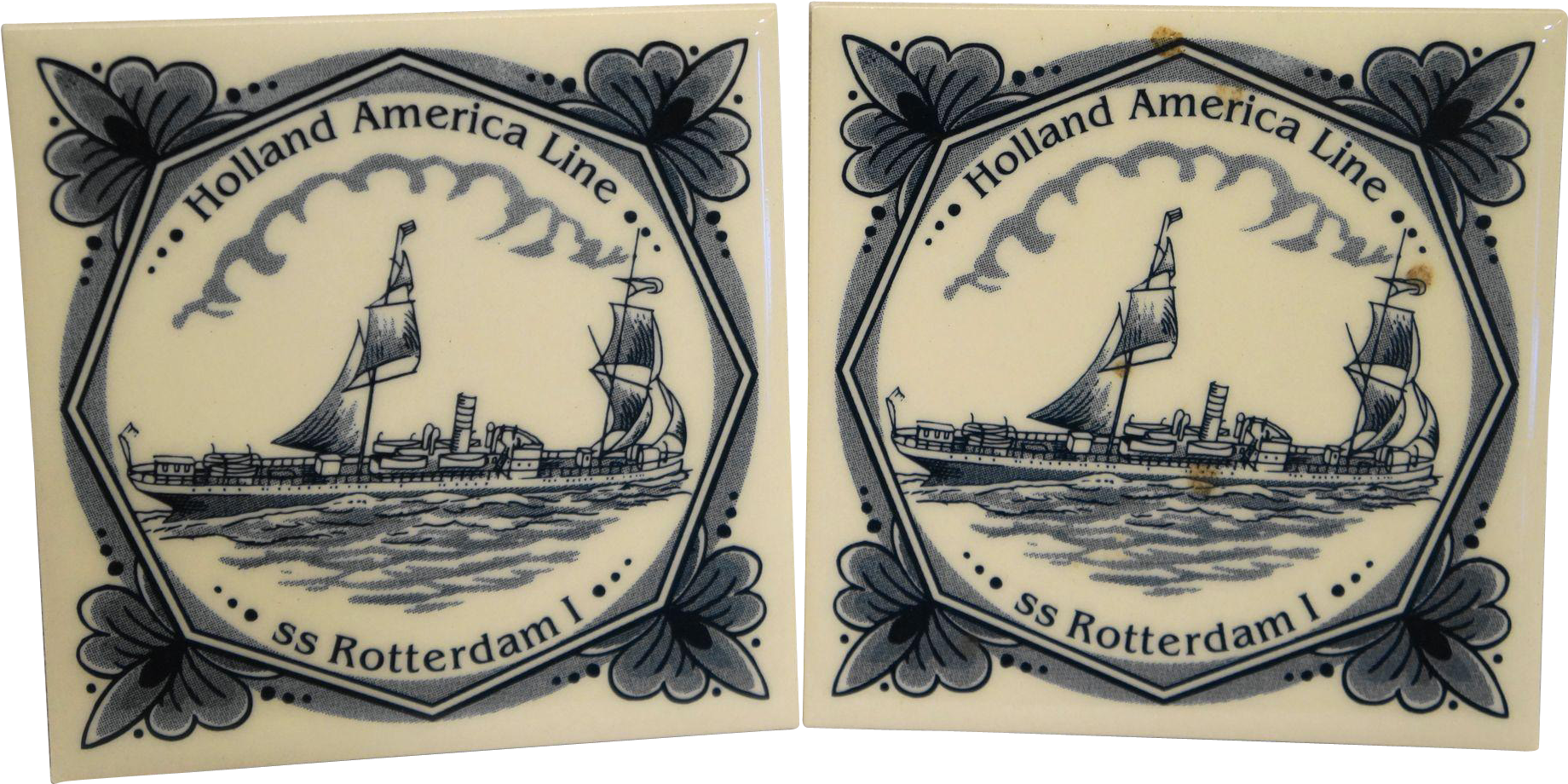 Delft Tile Holland America Line Ss Rotterdam Cruise (1839x1839), Png Download