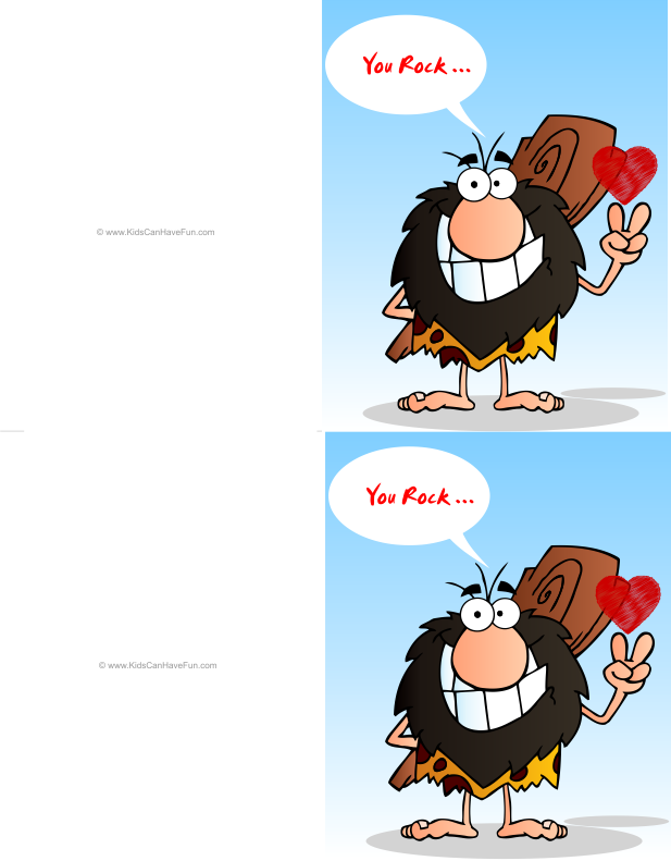Valentine Caveman (617x791), Png Download