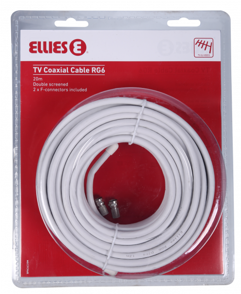 Ellies Tv Coaxial Cable 20m Rg6 (600x600), Png Download