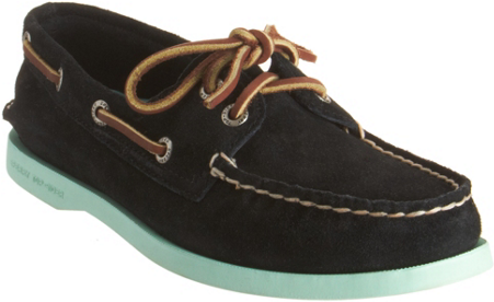 Sperry Top-sider Classic Boat Shoe In Black W/ Mint (450x750), Png Download