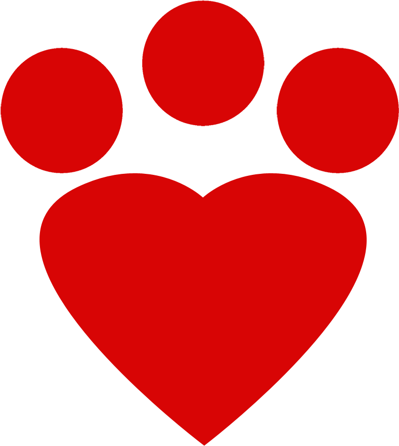 Red Heart Paw Print (800x888), Png Download