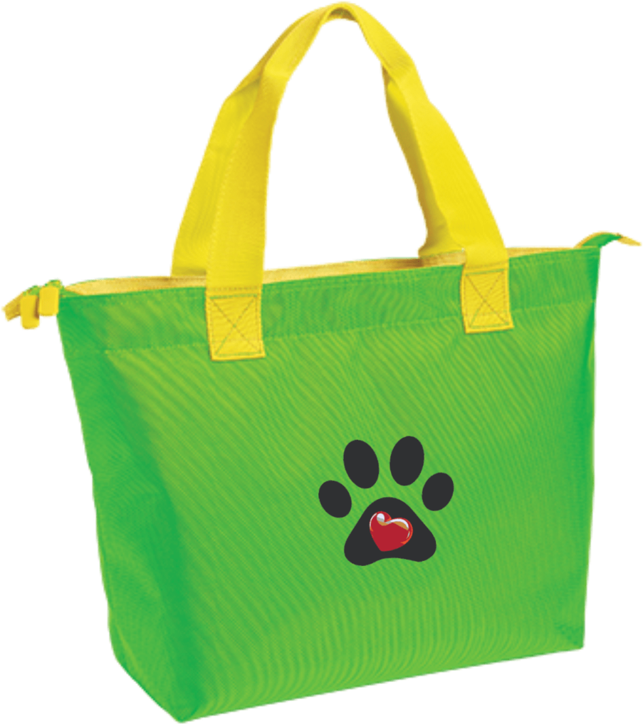 Embroidered My Heart Paw Print Zippered Tote (1024x1024), Png Download
