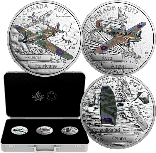 Pure Silver 3-coin Subscription Aircraft Of The Second (570x570), Png Download
