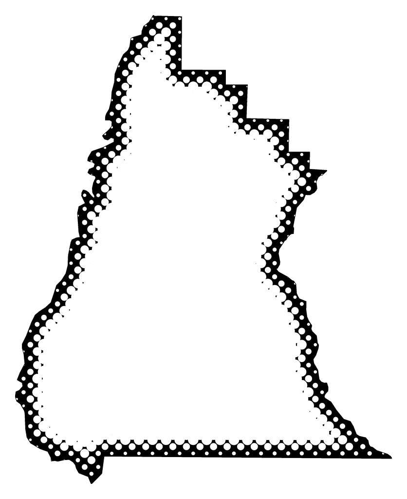 A Map Of Liberty With Dots Reversed Out Of A Black (836x1024), Png Download