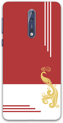 Peacock Free Hand Drawing With White Stripes Nokia (600x600), Png Download
