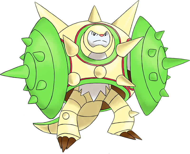 Pokemon 10654 Shiny Mega Chesnaught Shield Pokedex (800x647), Png Download