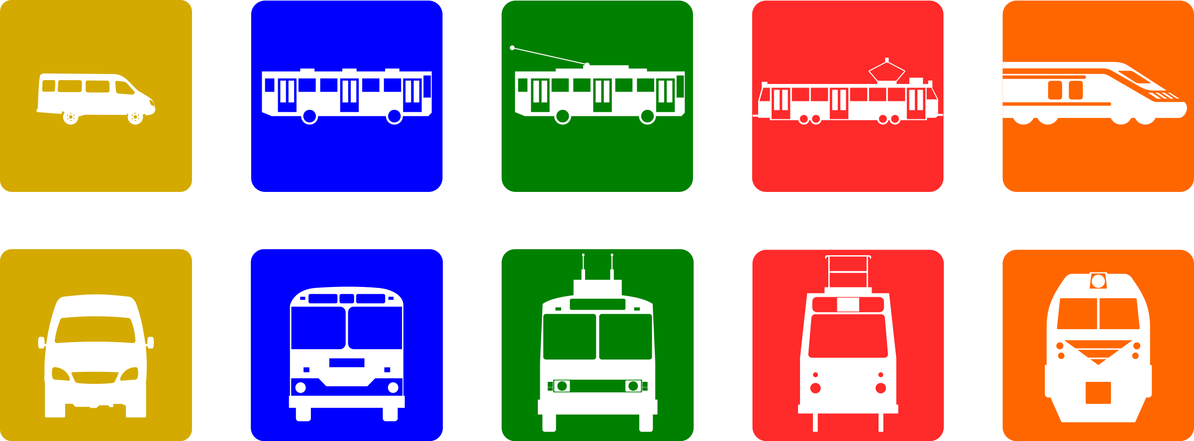 This Free Icons Png Design Of Public Transport Pictograms (2400x887), Png Download