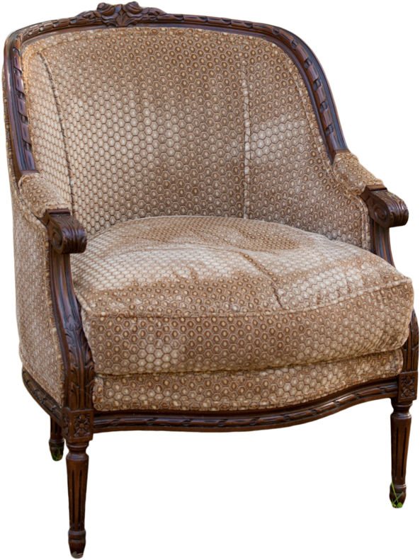 Louis Xv Velvet Bergere Chair (1000x1503), Png Download