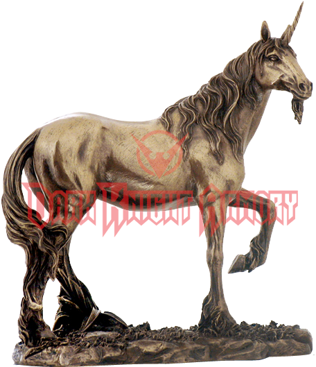 Bearded Unicorn Statue (569x568), Png Download