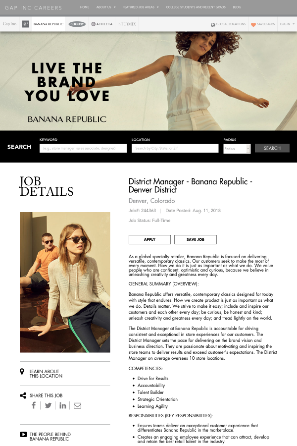 As A Global Specialty Retailer, Banana Republic (600x900), Png Download