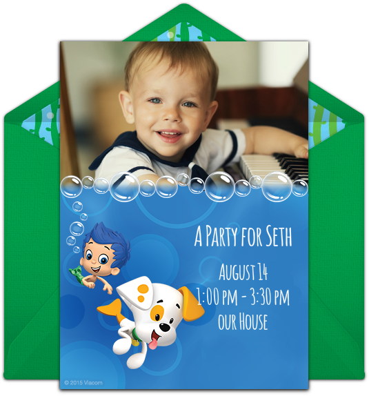 Bubble Guppies Photo Online Invitation (650x650), Png Download