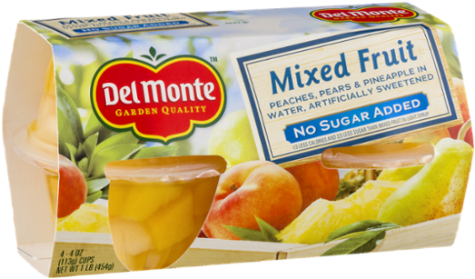 Del Monte Mixed Fruit No Sugar Added (600x600), Png Download