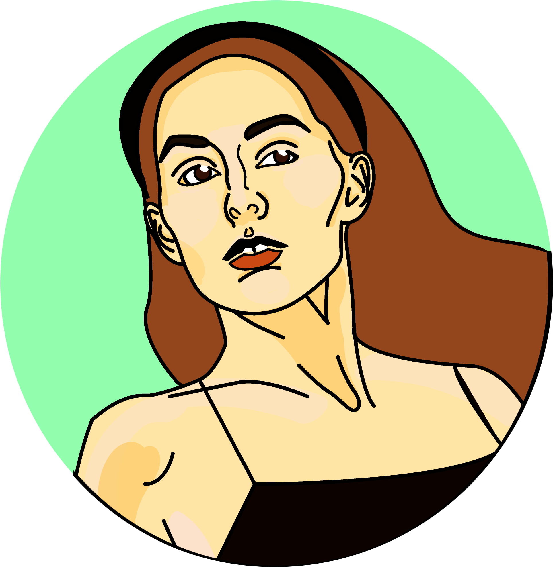 Feminist Fatal Illustration, Line Art, Graphic Portrait, (1928x1979), Png Download