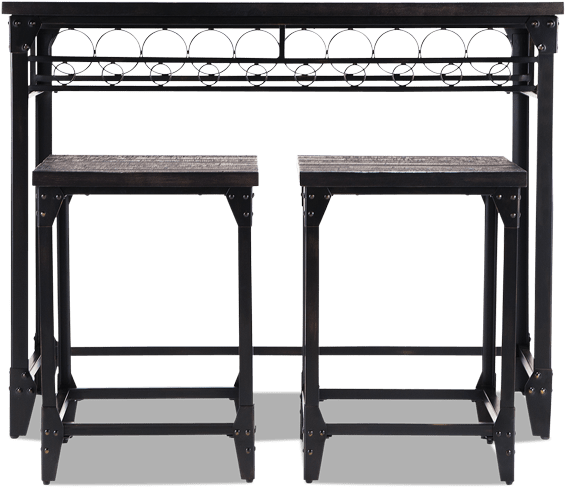 Foundry Bar & 2 Stools (846x534), Png Download