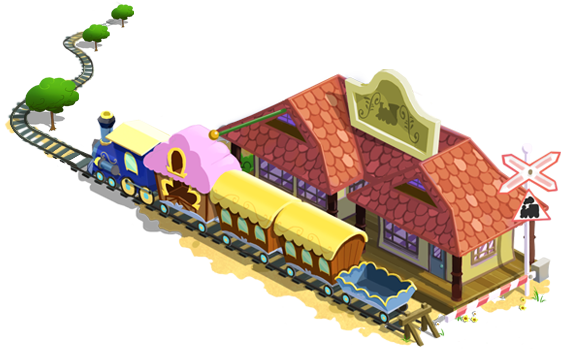 Train Station - Mlp Train (561x349), Png Download