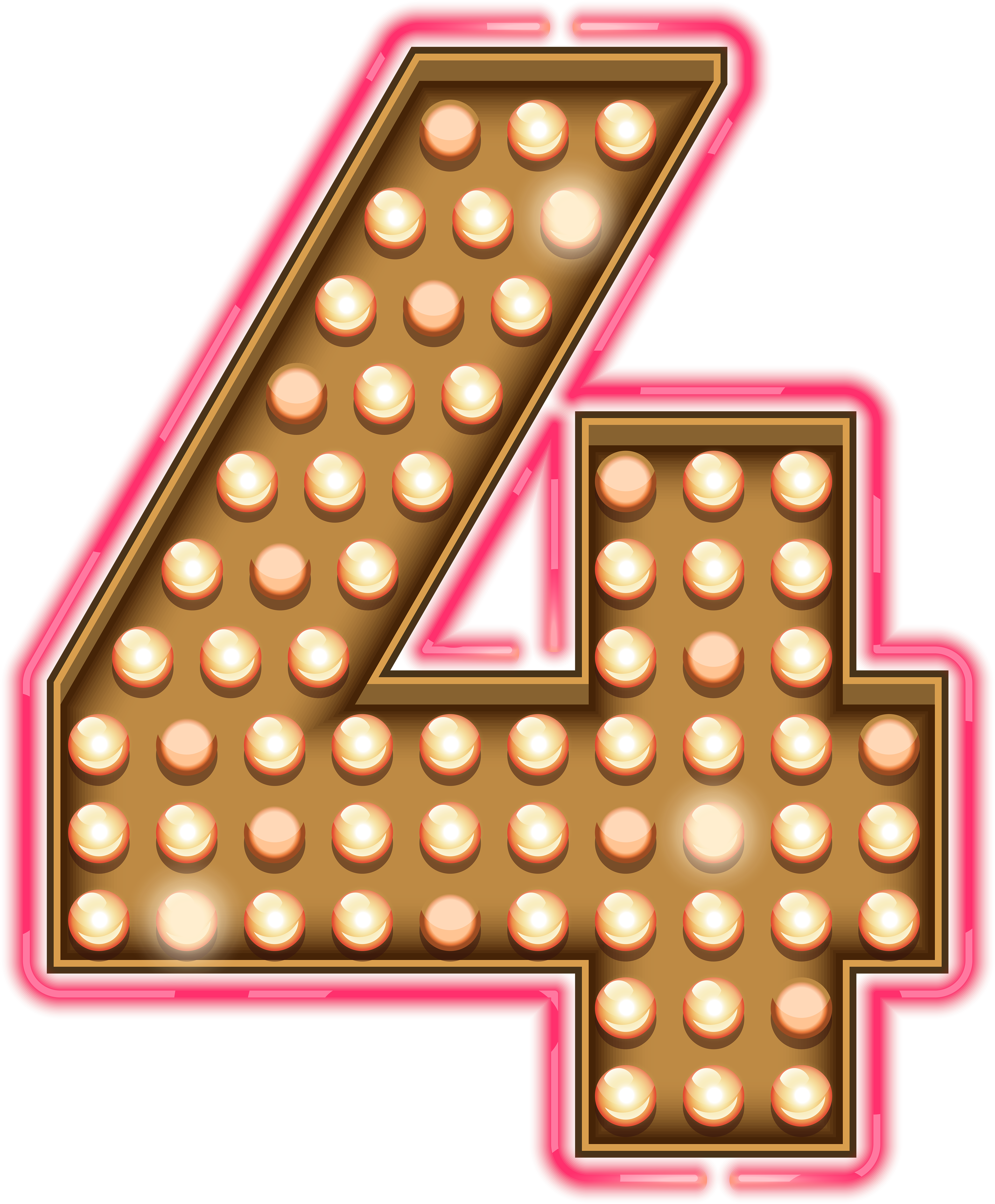 Neon Light Numbers Png (4131x5000), Png Download