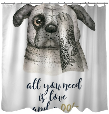 Watercolor Closeup Portrait Of Cute Dog - Dog (400x400), Png Download