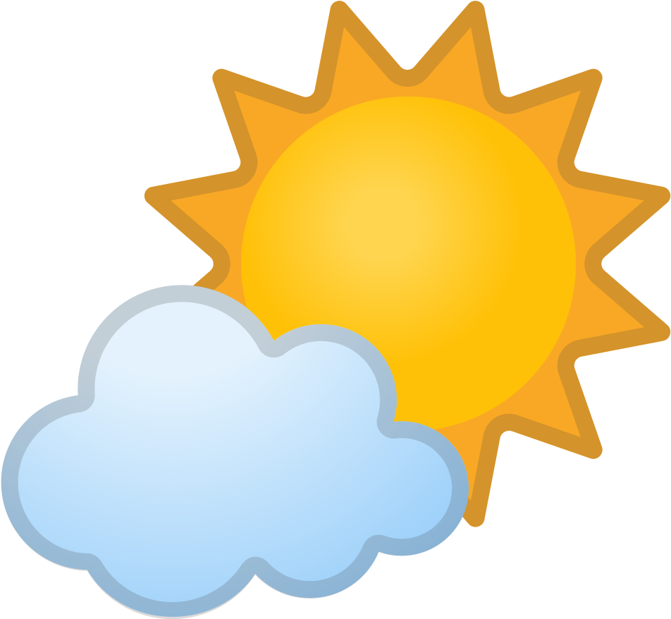 Sun Behind Small Cloud Icon - Happy Sun Emoji (1024x1024), Png Download