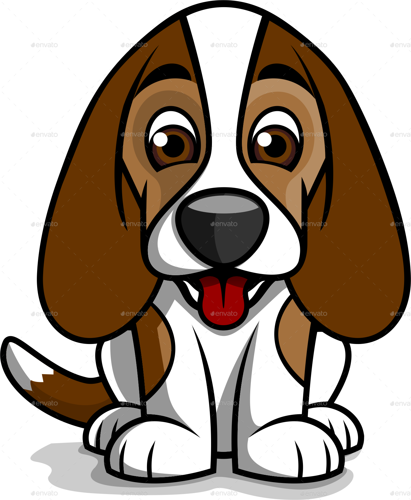 Dog Beagle By Dzenhar - Transparent Background Cartoon Beagle (1373x1673), Png Download