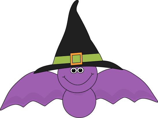 Bat Clipart Funny Halloween - Bat With A Hat (547x410), Png Download