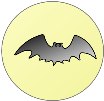Halloween And Vampire Bat Clipart - Moon With A Bat Clipart (400x389), Png Download