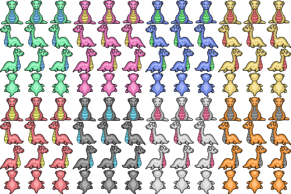 Nessie Sheet - Rpg Maker Mv Monster Sprites (576x384), Png Download