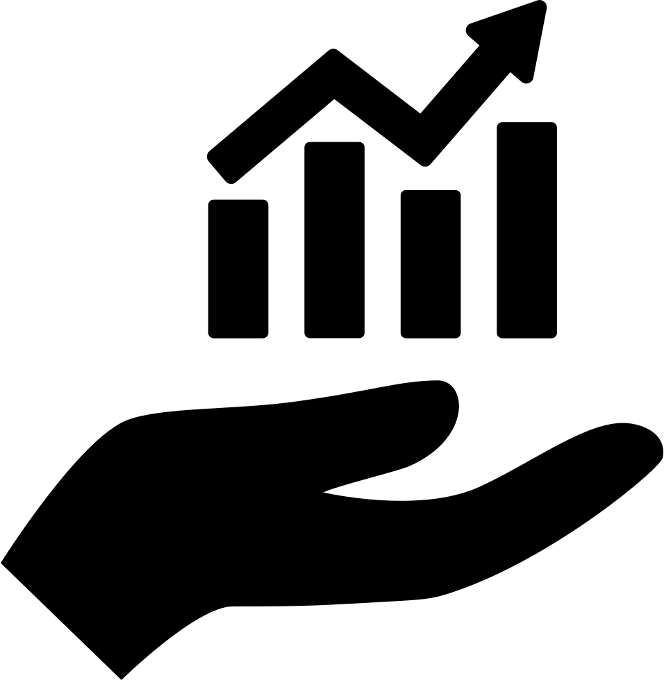 Hand Holding Up A Financial Graph Comments - Hand Holding Icon Png (956x980), Png Download