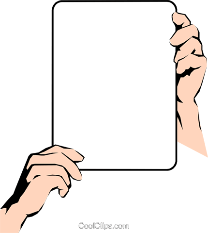 Hand Holding Sign Royalty Free Vector Clip Art Illustration - Mao Segurando Quadro Png (430x480), Png Download