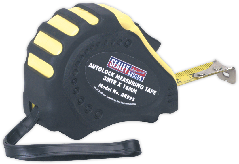 Ak993 Autolock Measuring Tape 3mtr X 16mm Metric/imperial - Sealey Ak995 (900x900), Png Download