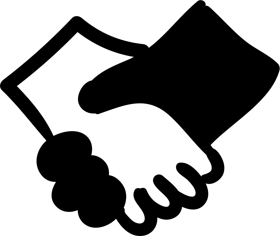 Shaking Hands - - Friendship Logo Black And White (981x828), Png Download