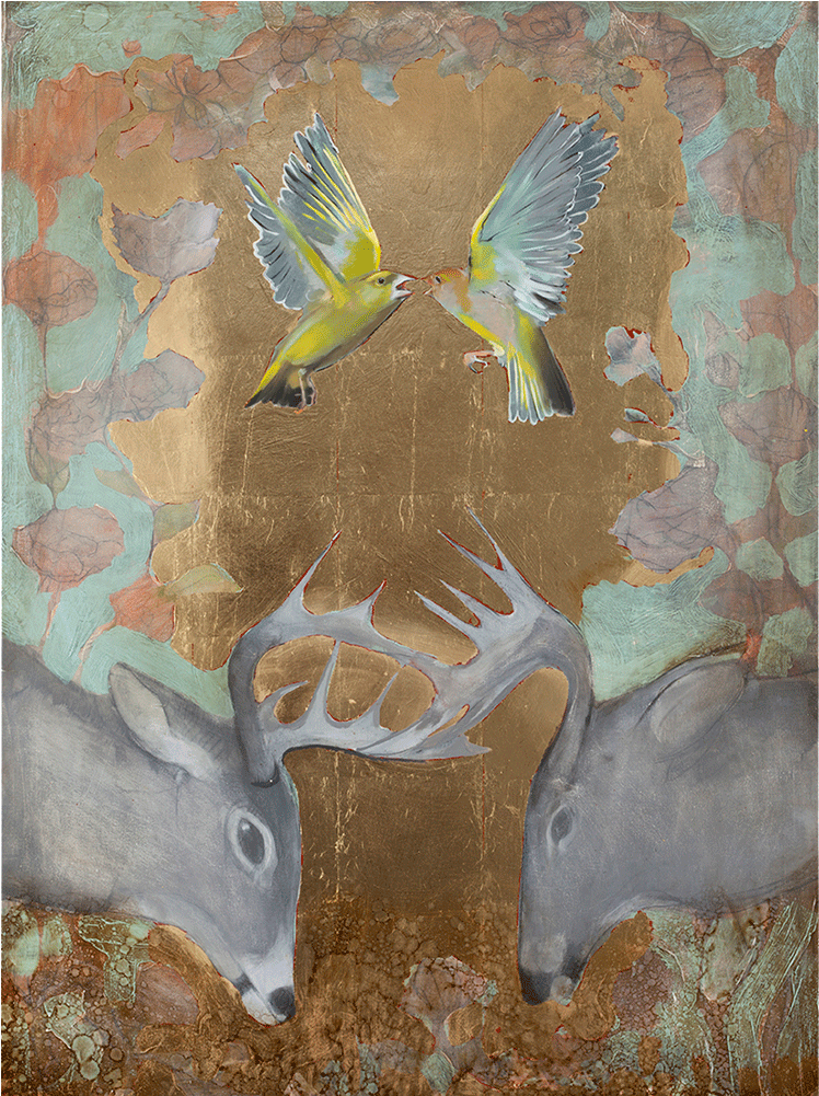 Finches & Antlers 48 - Silver (1000x1000), Png Download