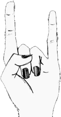 Hand Punk Rock Black White Hand Drawn Drawing Overlay - Rock Hand (500x497), Png Download