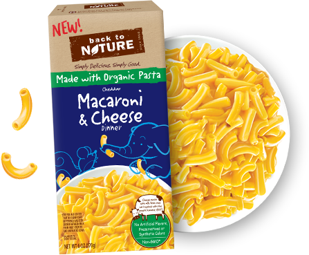 Back To Nature - Organic Macaroni & Cheese Dinner (447x369), Png Download