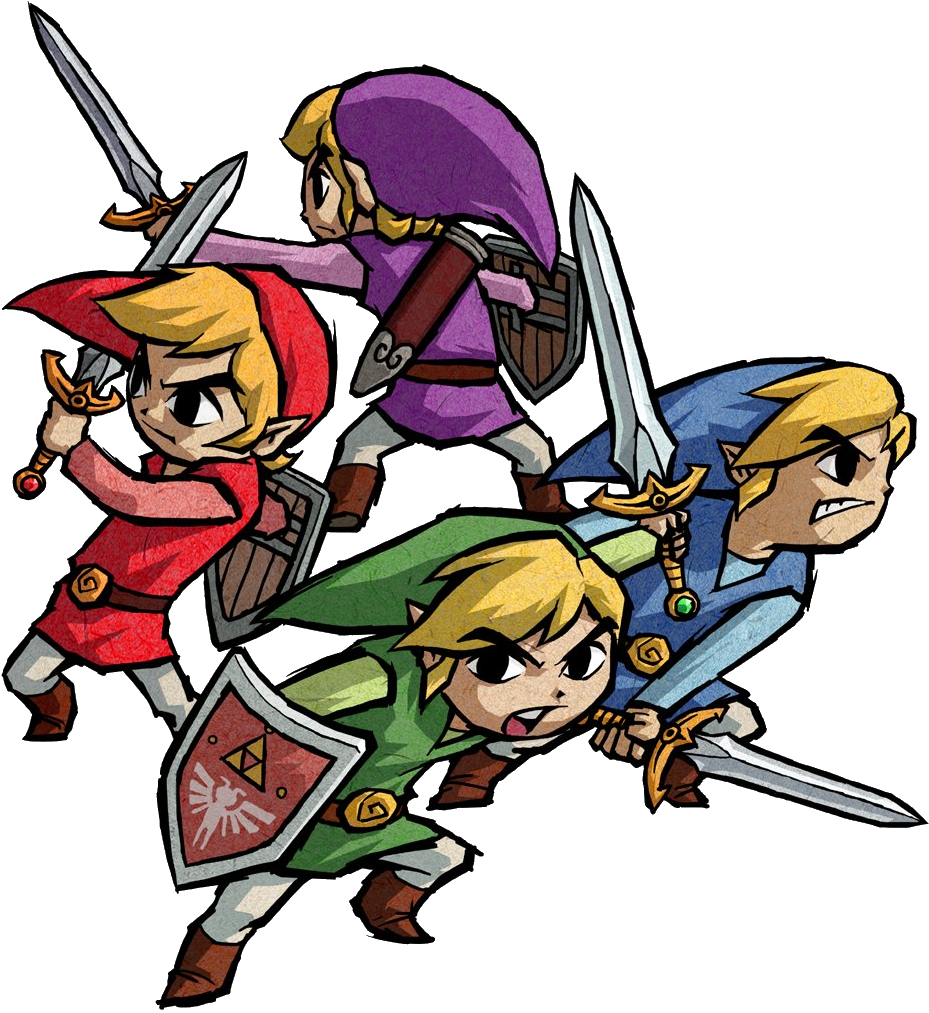The Four Links - Legend Of Zelda: The Wind Waker (371x403), Png Download